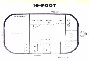 1956 Airstream Whale Tail Bubble 16ft layout